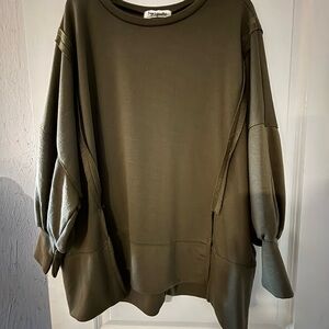 Impressions Olive Green Oversized Top